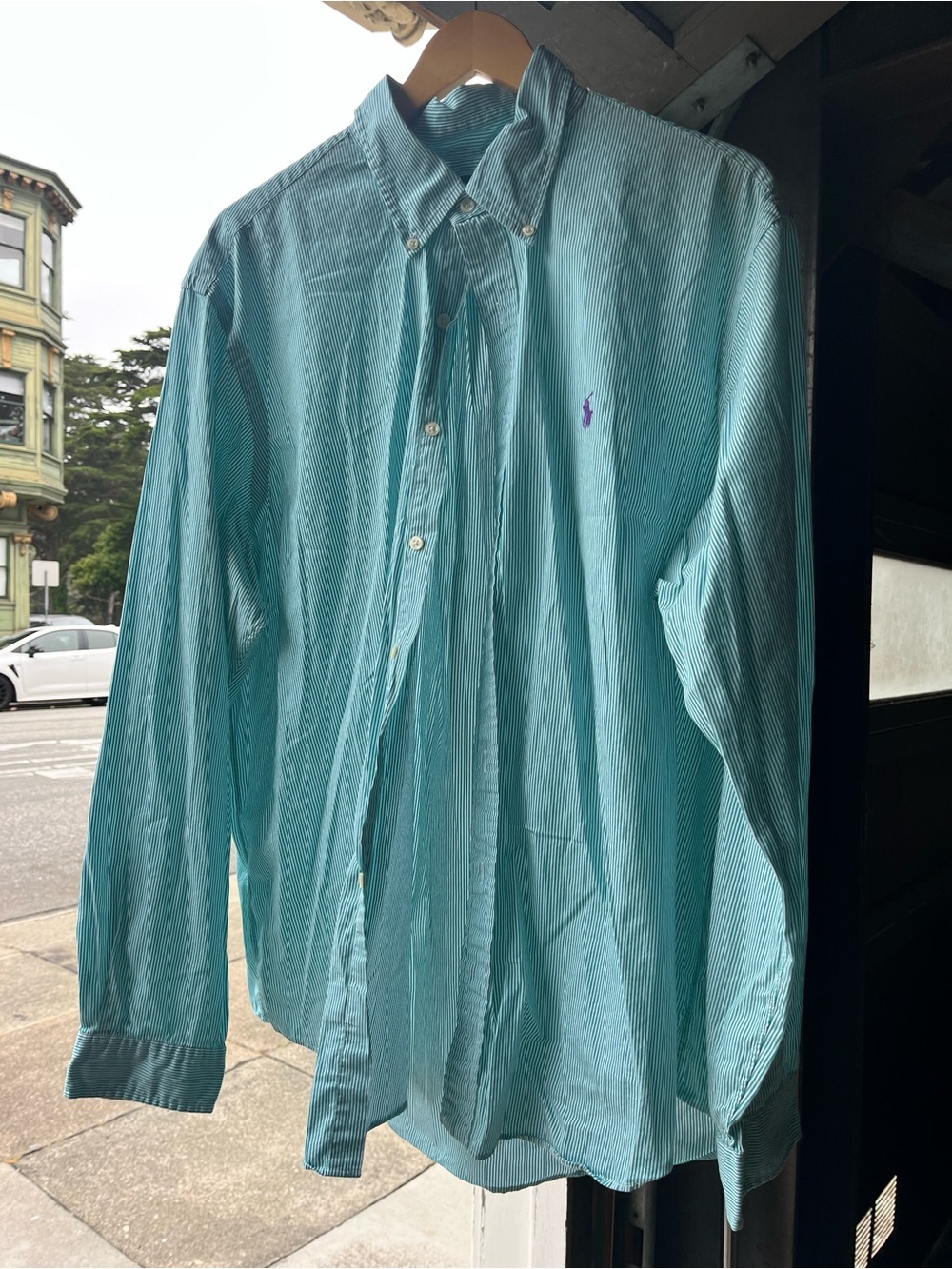 Ralph Lauren Teal Striped Button-Down Shirt